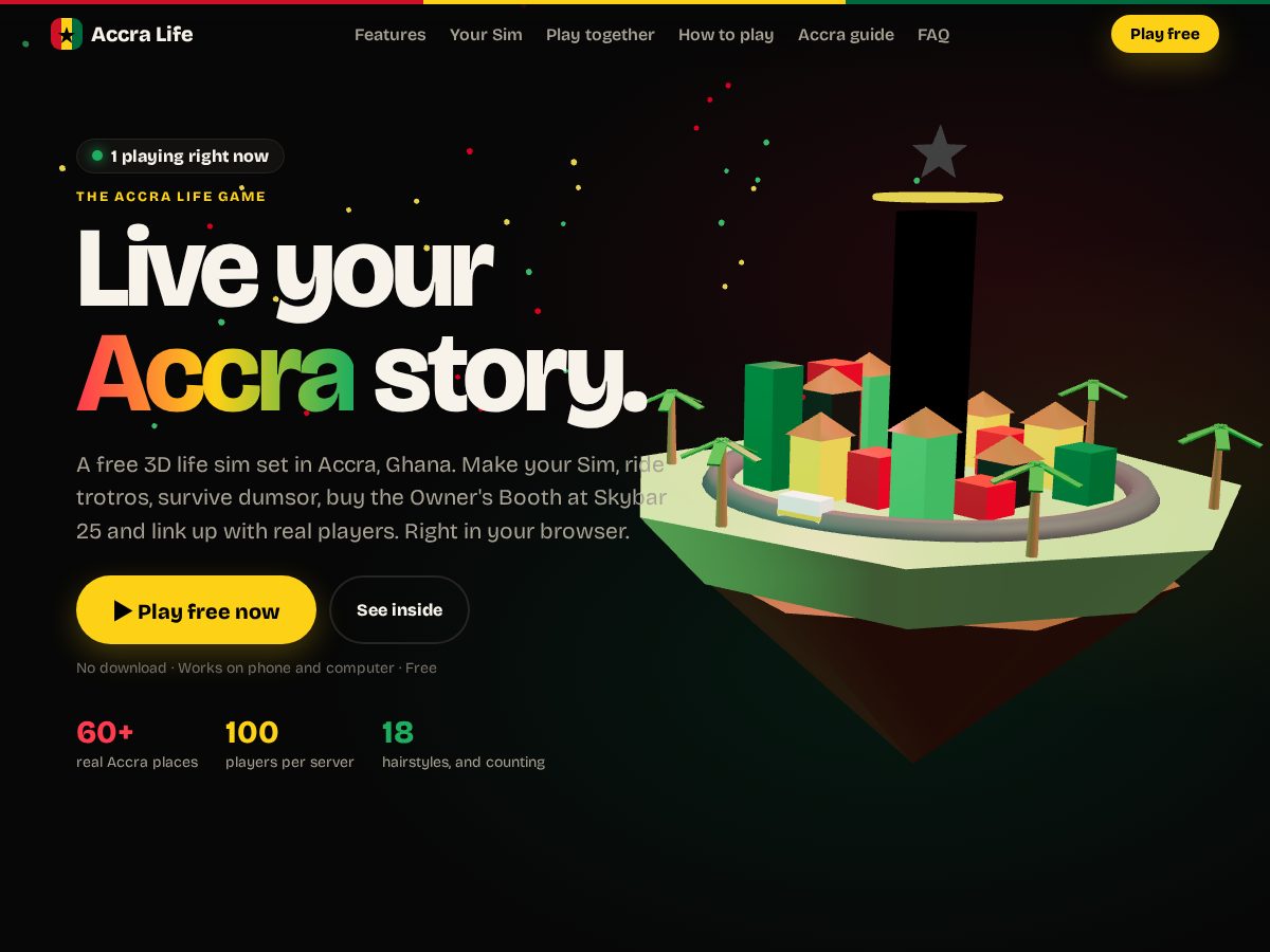 Landing-page snapshot of accralife.world