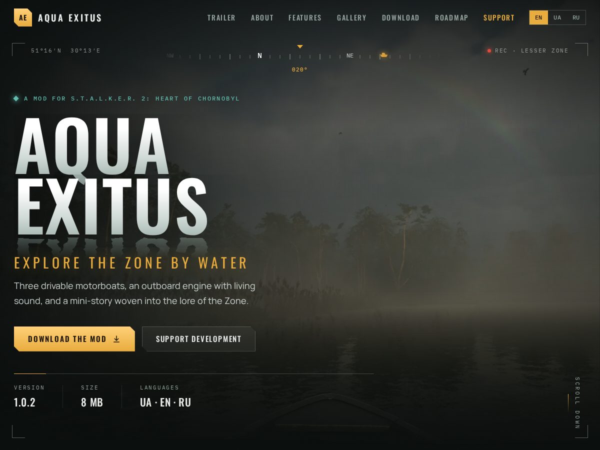 Landing-page snapshot of aquaexitus.com