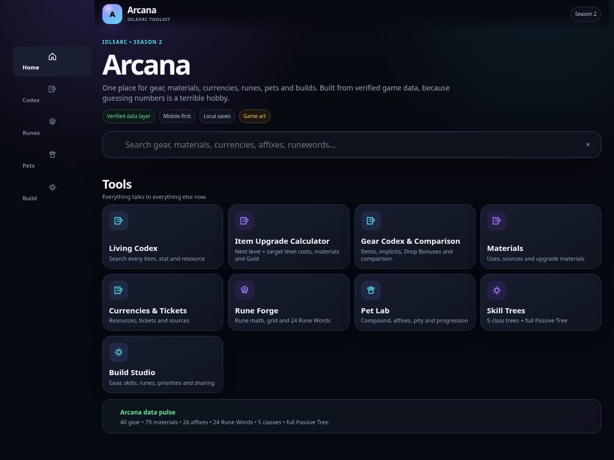 Landing-page snapshot of arcanacompanion.xyz