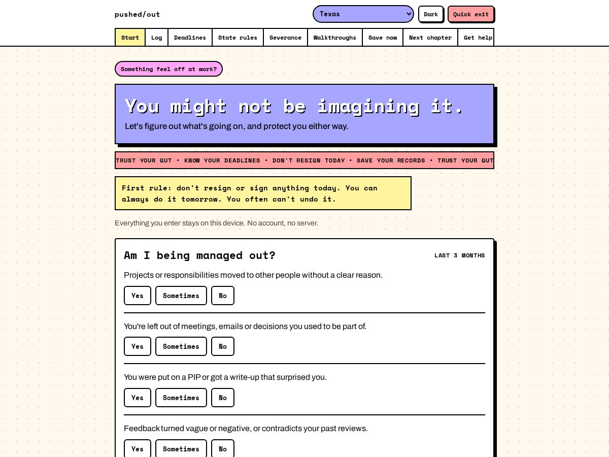 Landing-page snapshot of areyoubeingmanagedout.com