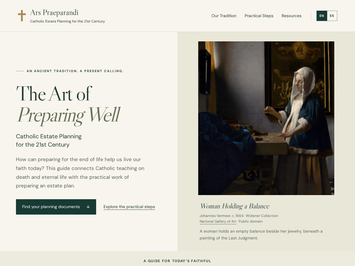 Landing-page snapshot of arspraeparandi.com