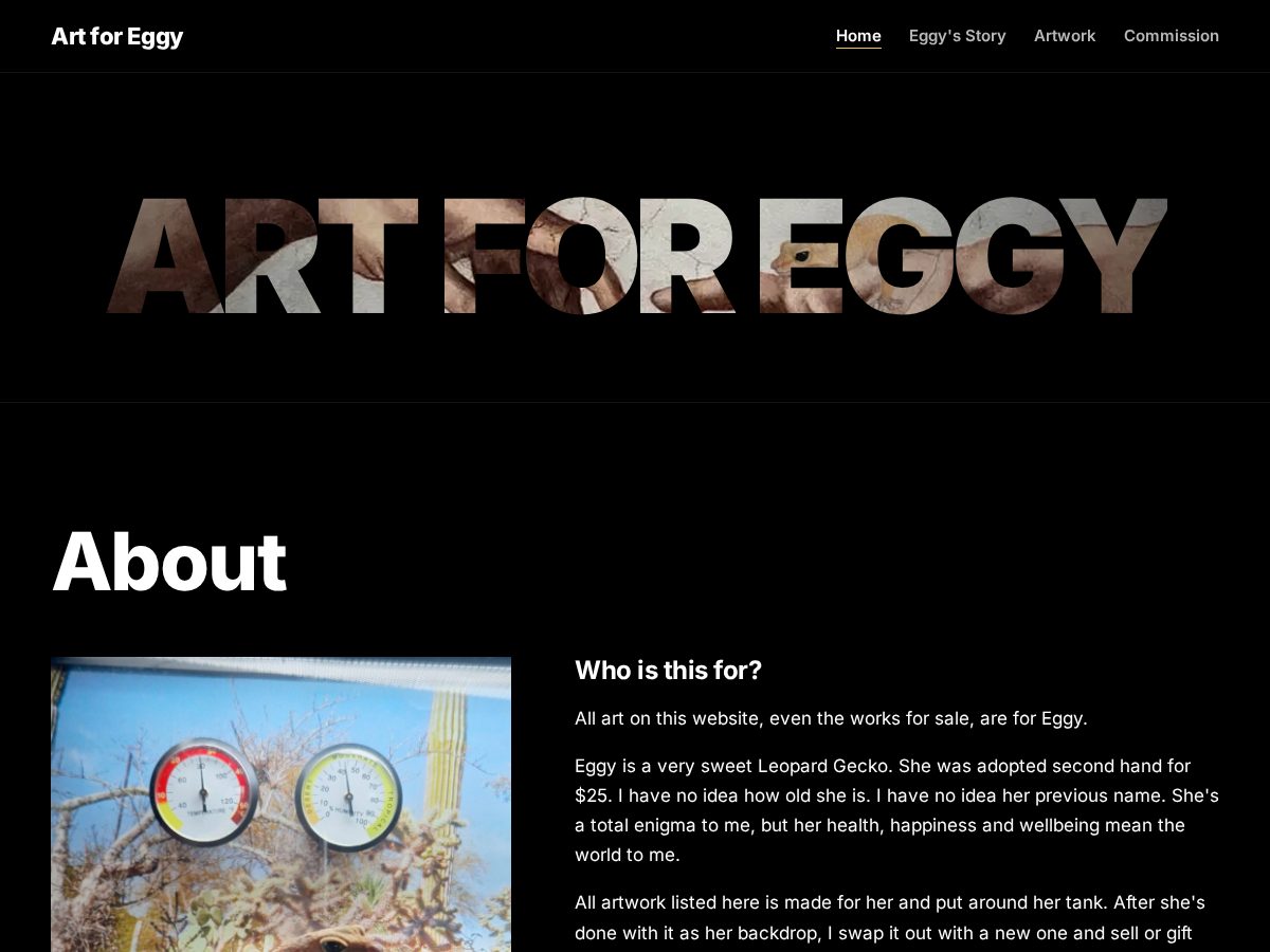 Landing-page snapshot of artforeggy.com