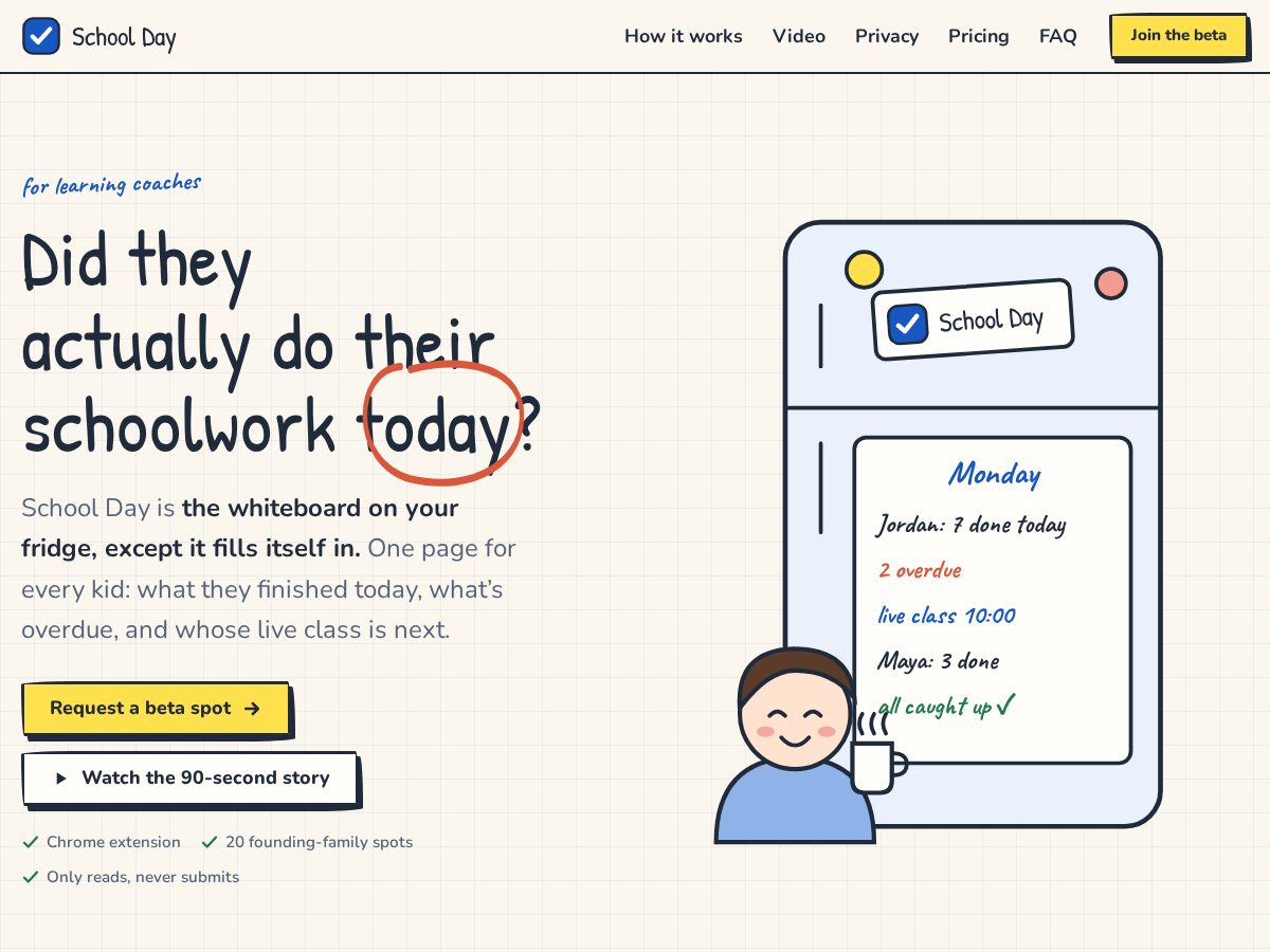 Landing-page snapshot of attendancehelper.com