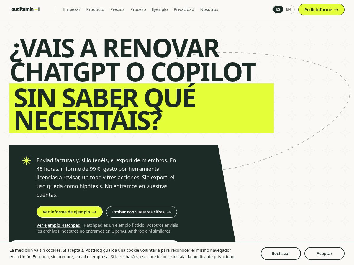 Landing-page snapshot of auditamia.com