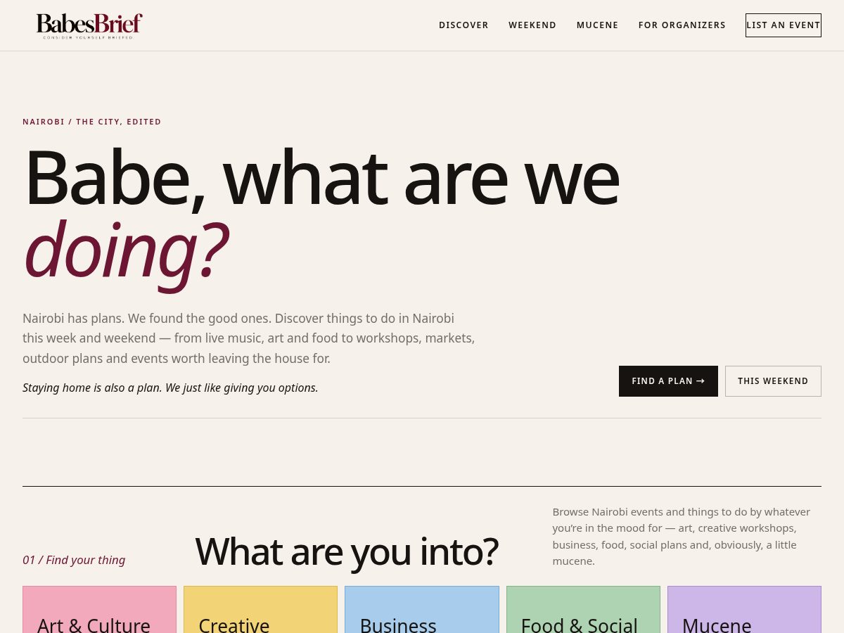 Landing-page snapshot of babesbrief.com