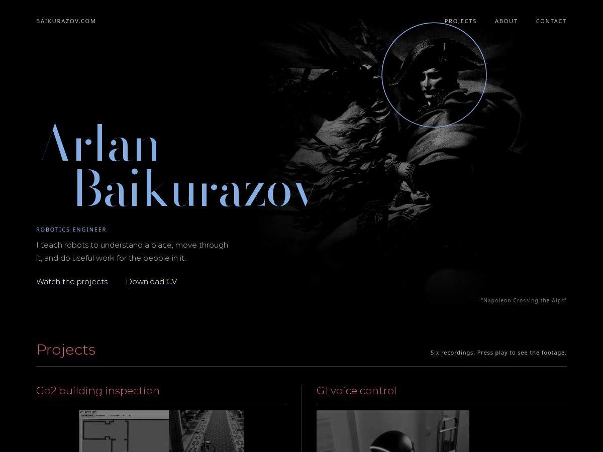 Landing-page snapshot of baikurazov.com