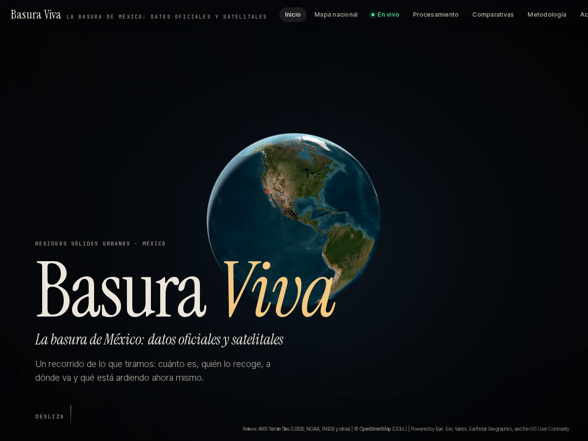 Landing-page snapshot of basuraviva.org