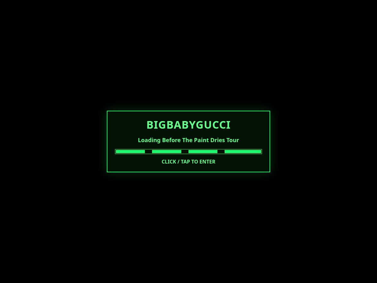 Landing-page snapshot of bigbabyguccitour.com