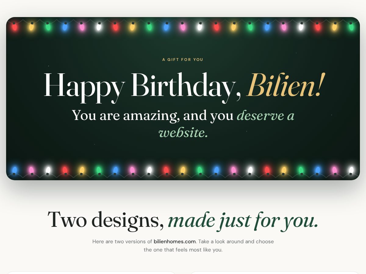 Landing-page snapshot of bilienhomes.com