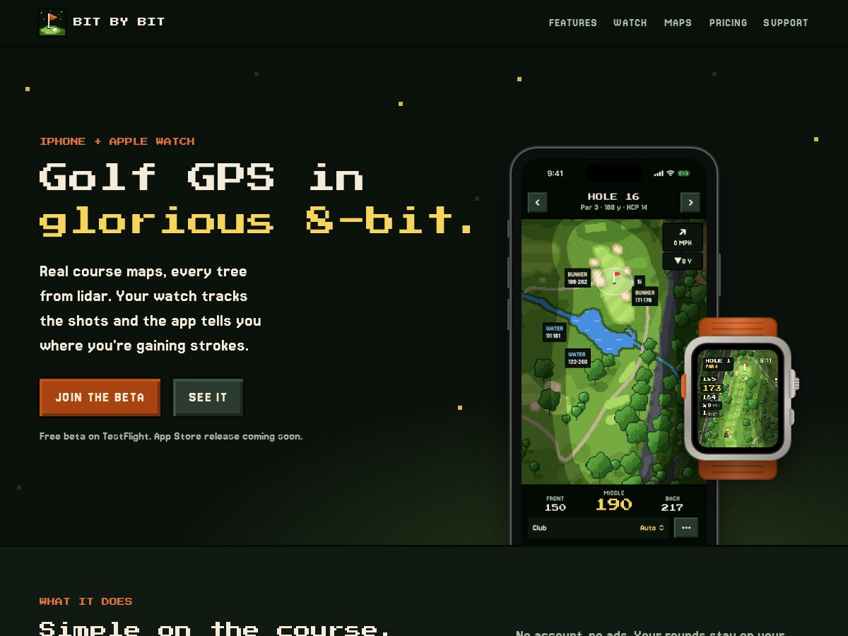 Landing-page snapshot of bitbybitgolf.com