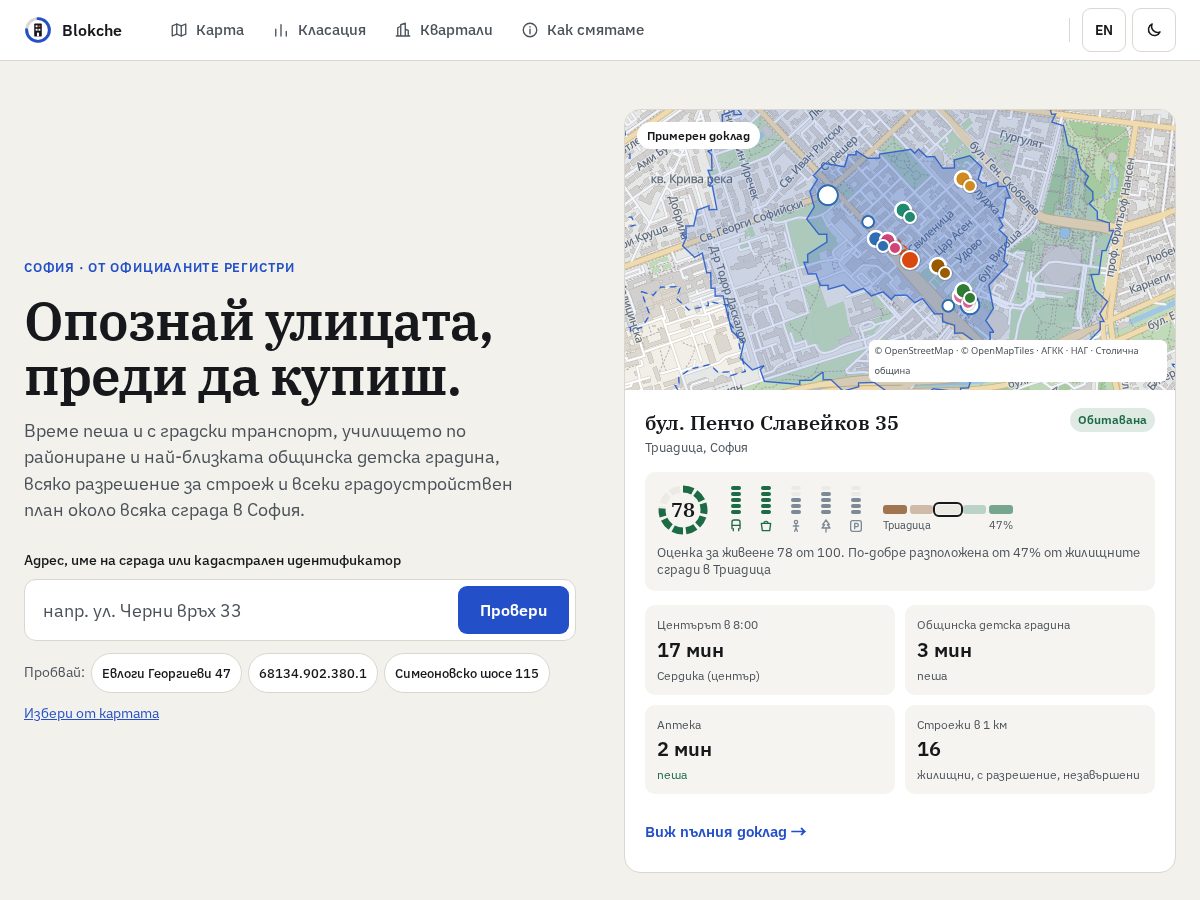 Landing-page snapshot of blokche.com