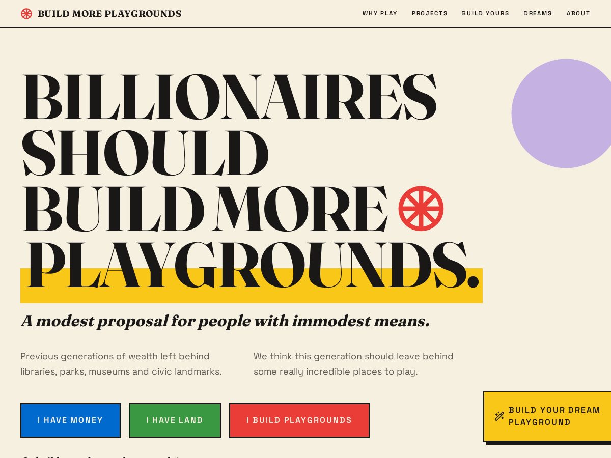 Landing-page snapshot of buildmoreplaygrounds.tech