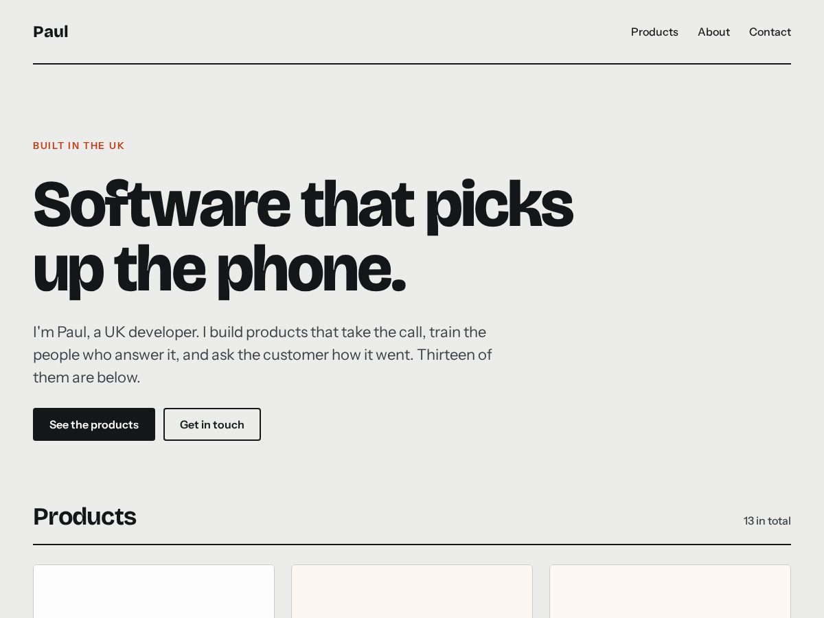 Landing-page snapshot of builtforyou.dev