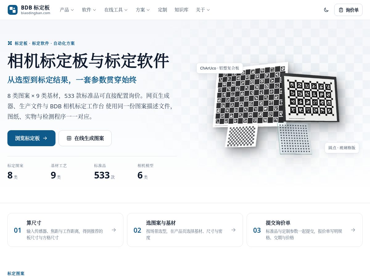 Landing-page snapshot of calibtarget.com