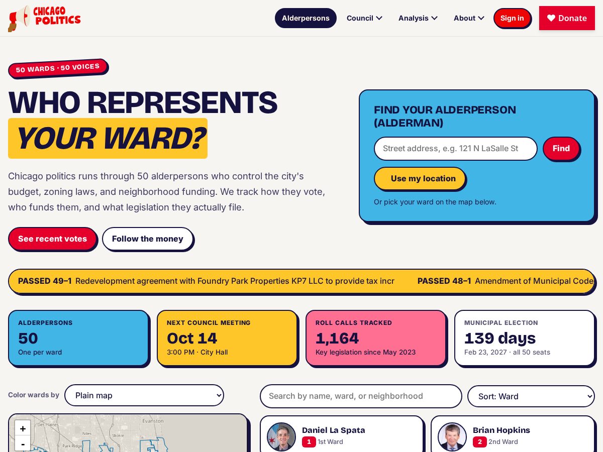 Landing-page snapshot of chicagopolitics.org
