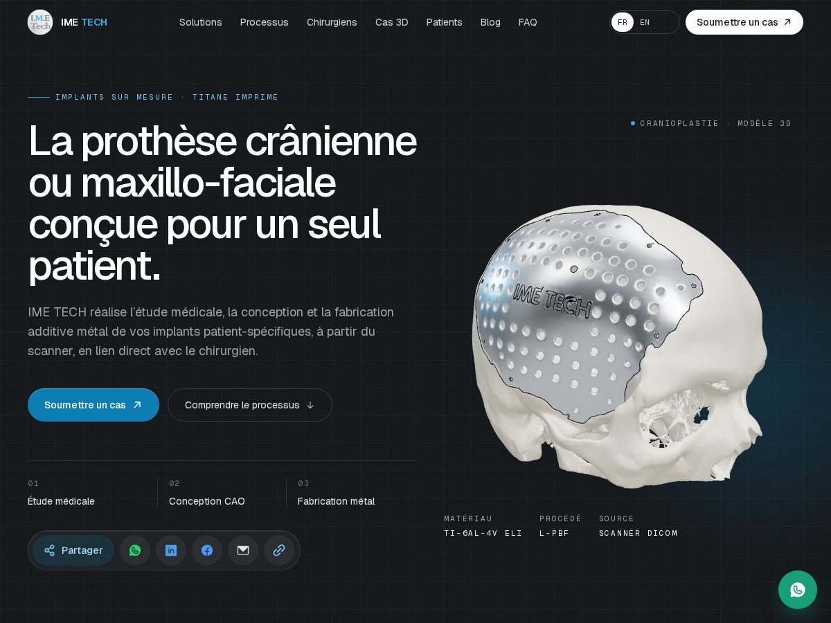 Landing-page snapshot of cranioplastie.com