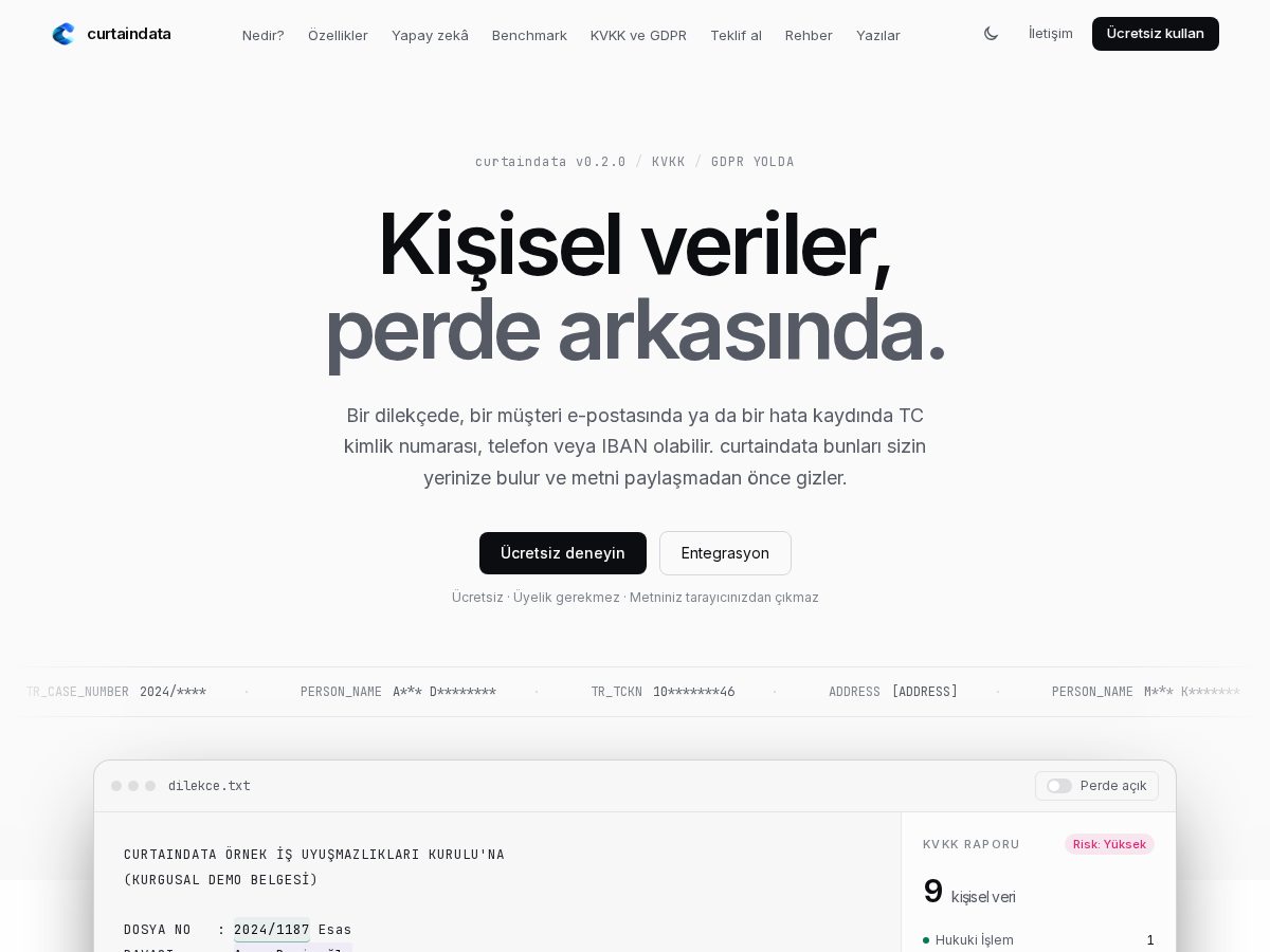 Landing-page snapshot of curtaindata.com