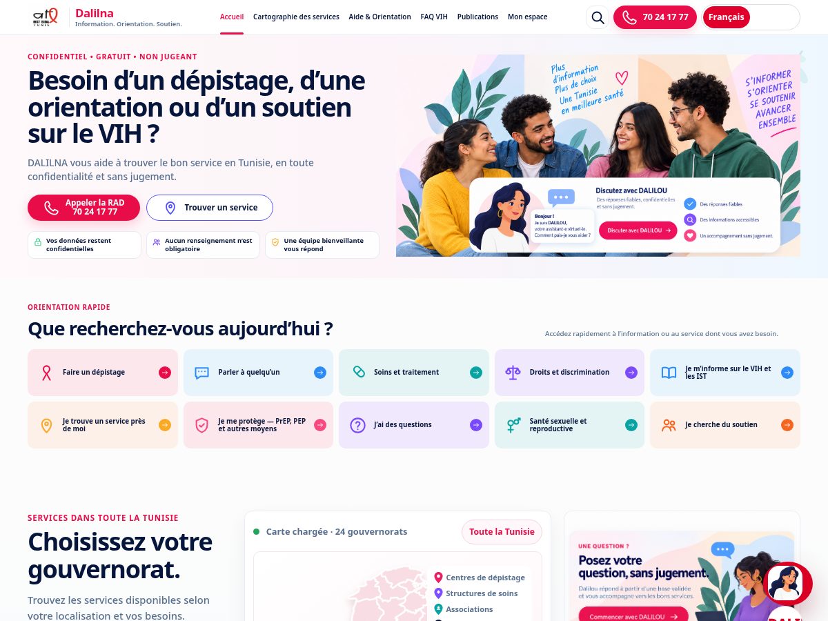 Landing-page snapshot of dalilna.org