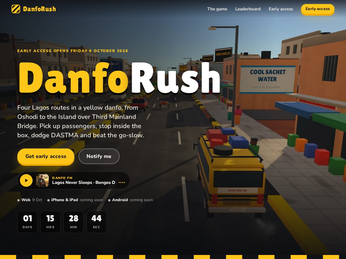 Landing-page snapshot of danforush.com