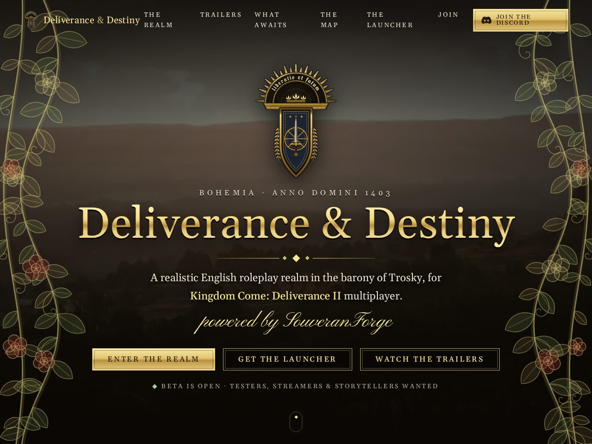 Landing-page snapshot of deliveranceanddestiny.com