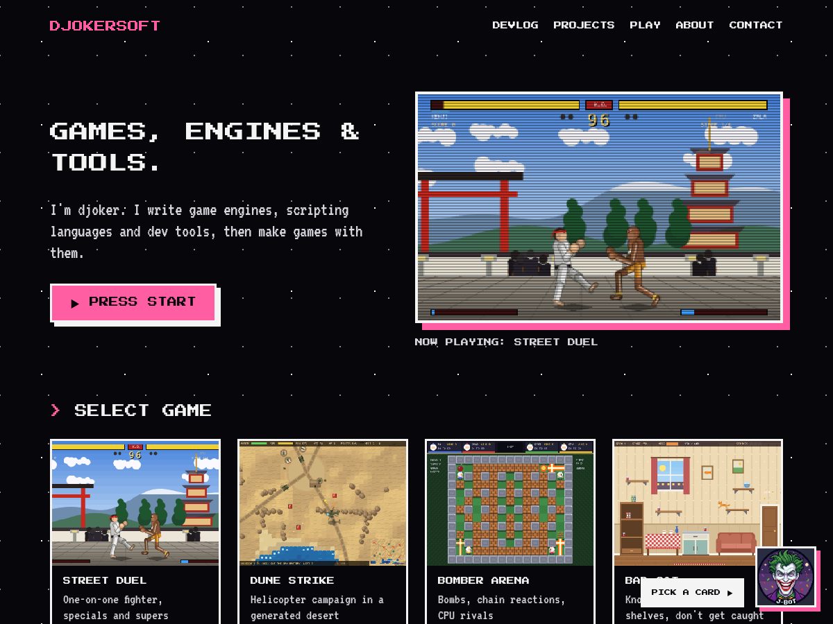 Landing-page snapshot of djokersoft.com