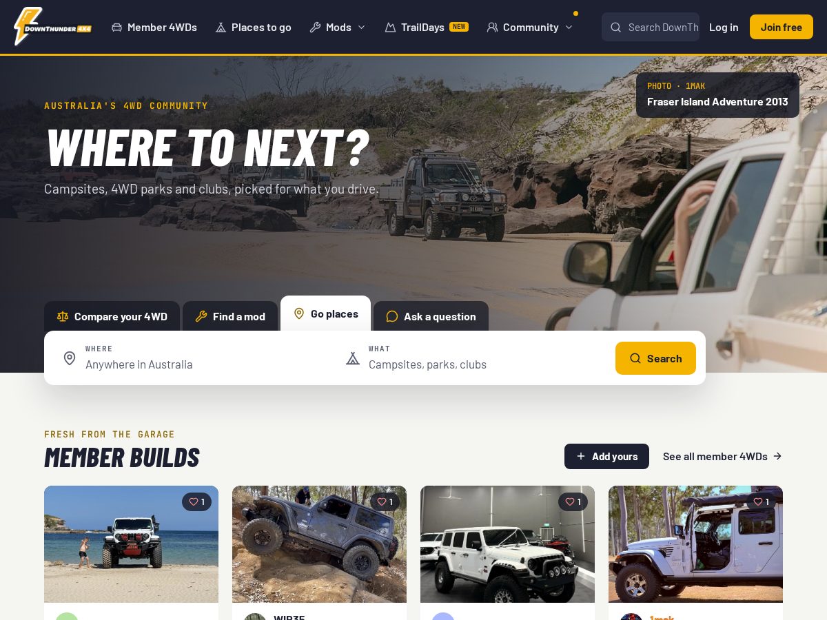 Landing-page snapshot of downthunder.com