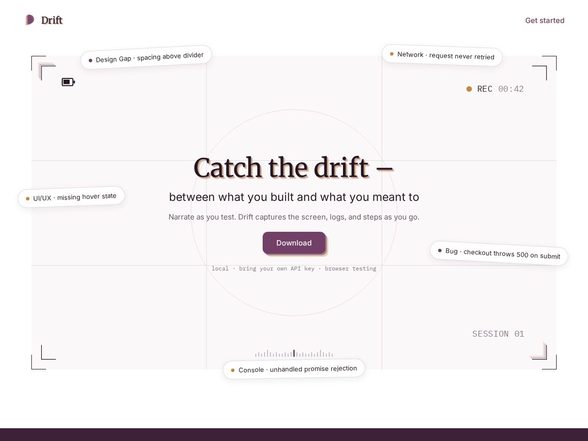 Landing-page snapshot of driftextension.com