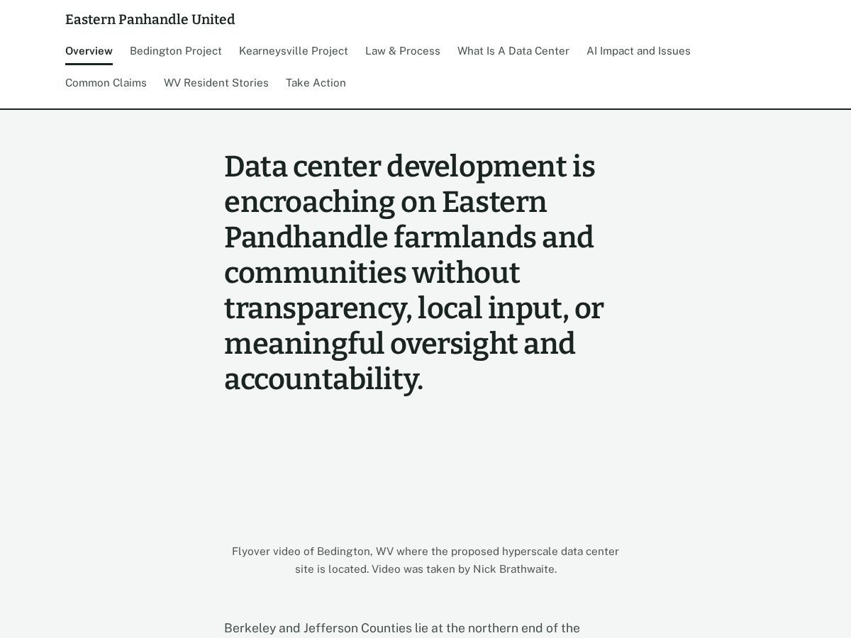 Landing-page snapshot of easternpanhandleunited.org