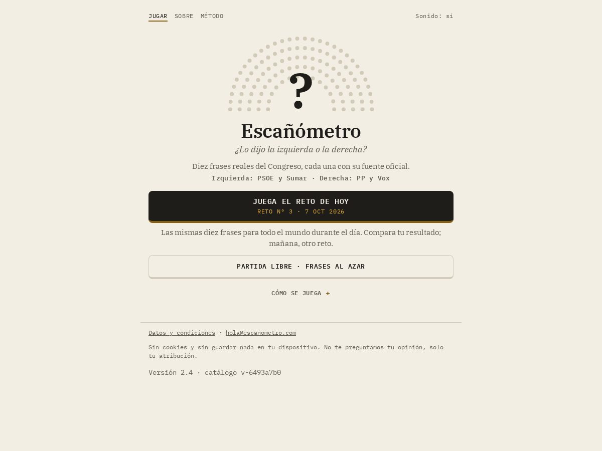 Landing-page snapshot of escanometro.com