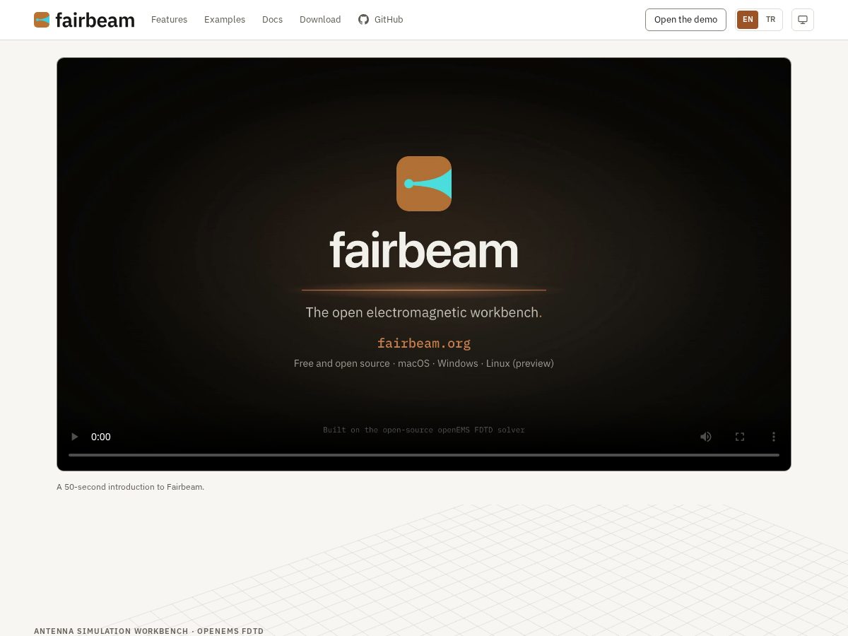 Landing-page snapshot of fairbeam.org