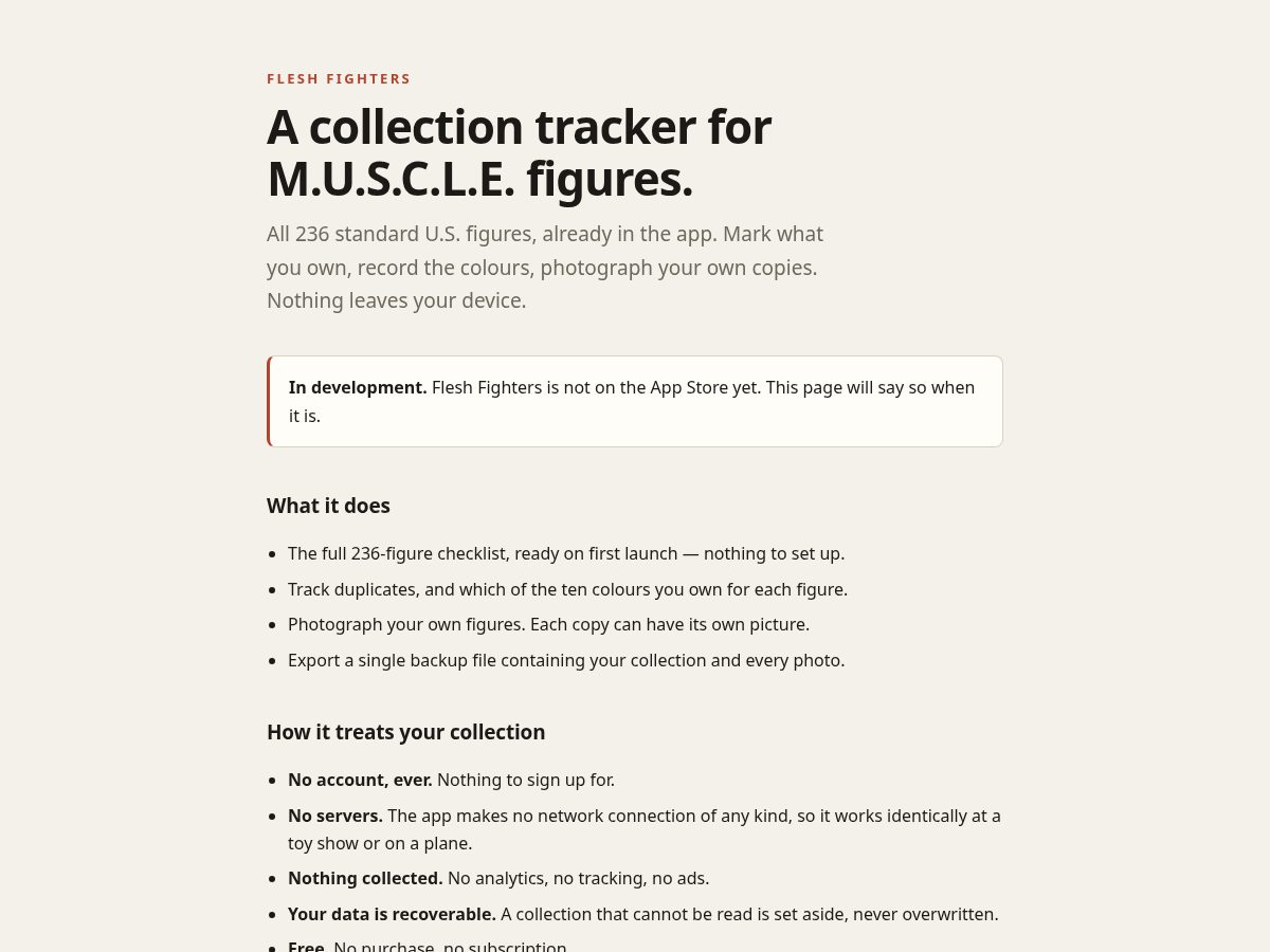Landing-page snapshot of fleshfighters.com