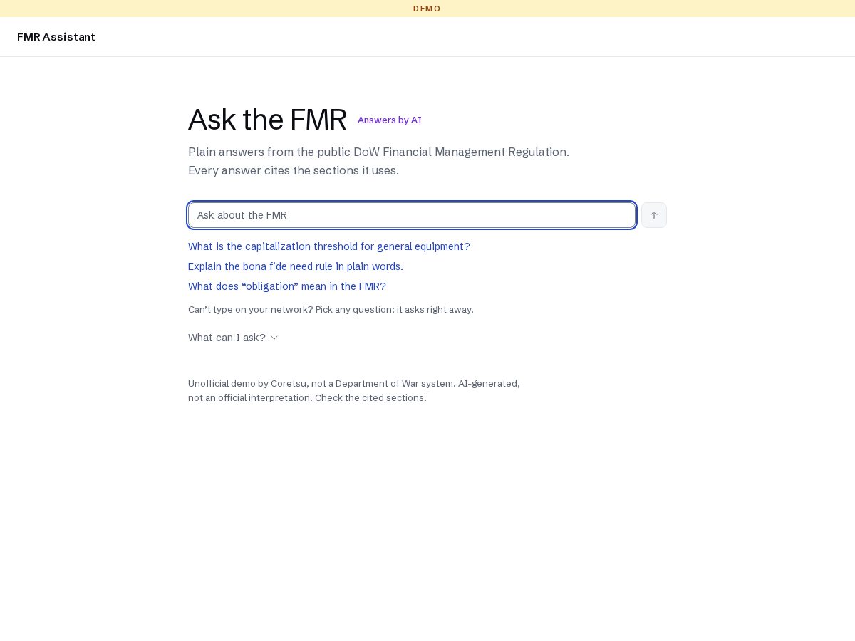Landing-page snapshot of fmrassistant.com