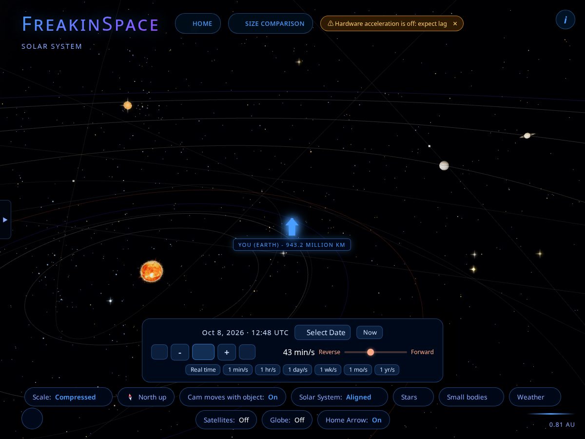 Landing-page snapshot of freakinspace.com