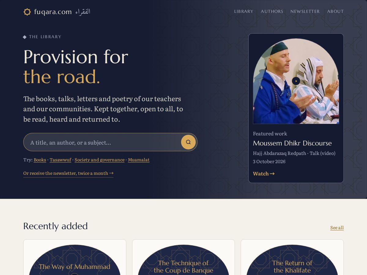 Landing-page snapshot of fuqara.com