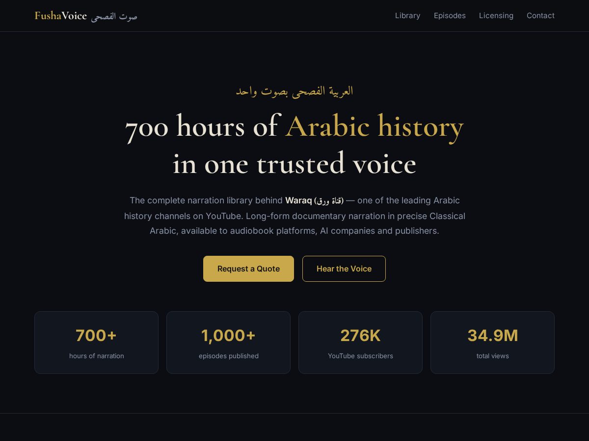 Landing-page snapshot of fushavoice.com