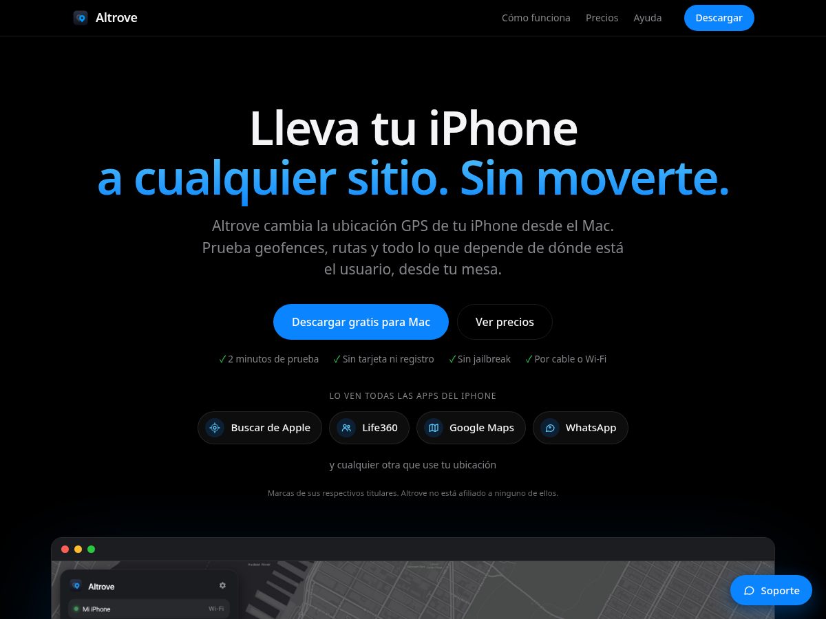 Landing-page snapshot of getaltrove.com