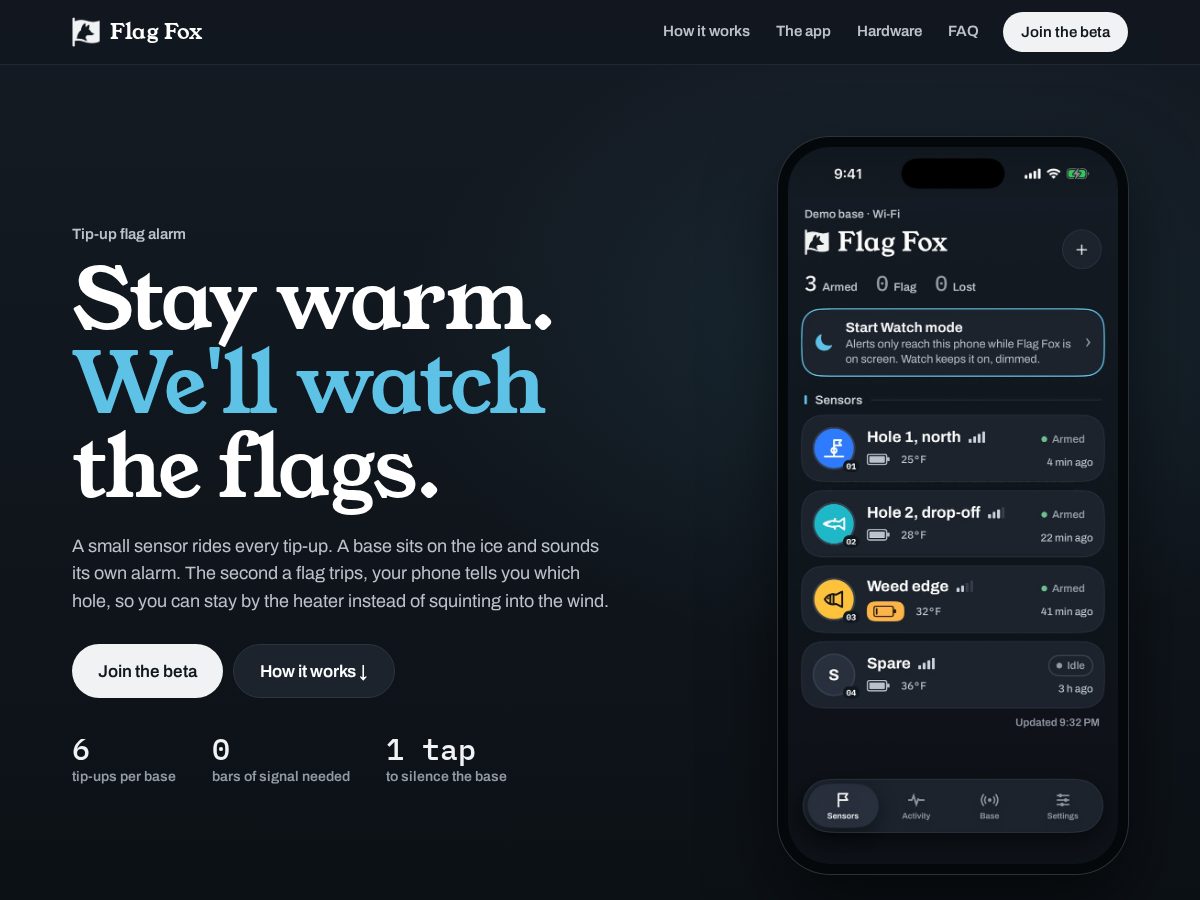 Landing-page snapshot of getflagfox.com