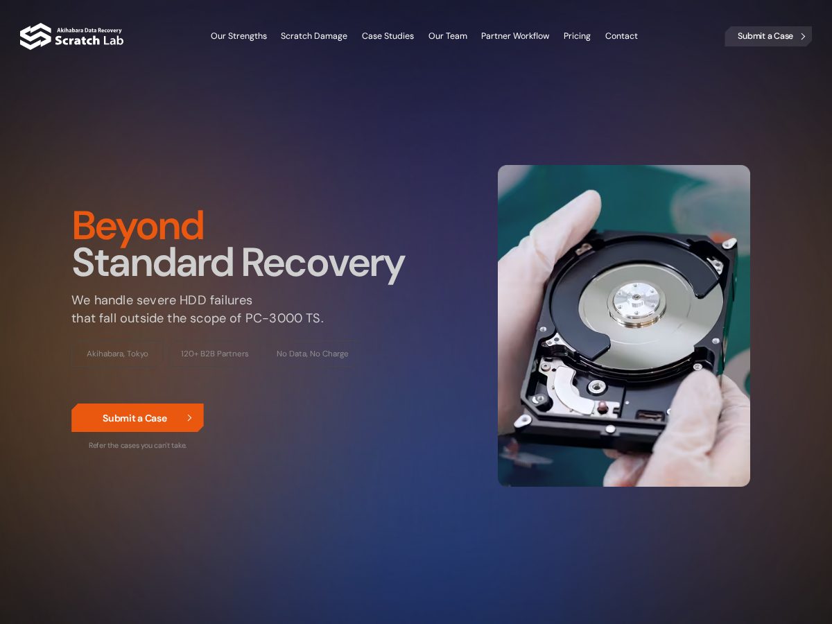 Landing-page snapshot of getscratchlab.com