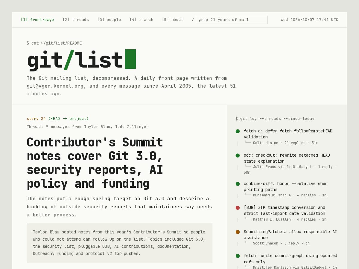 Landing-page snapshot of gitlist.dev