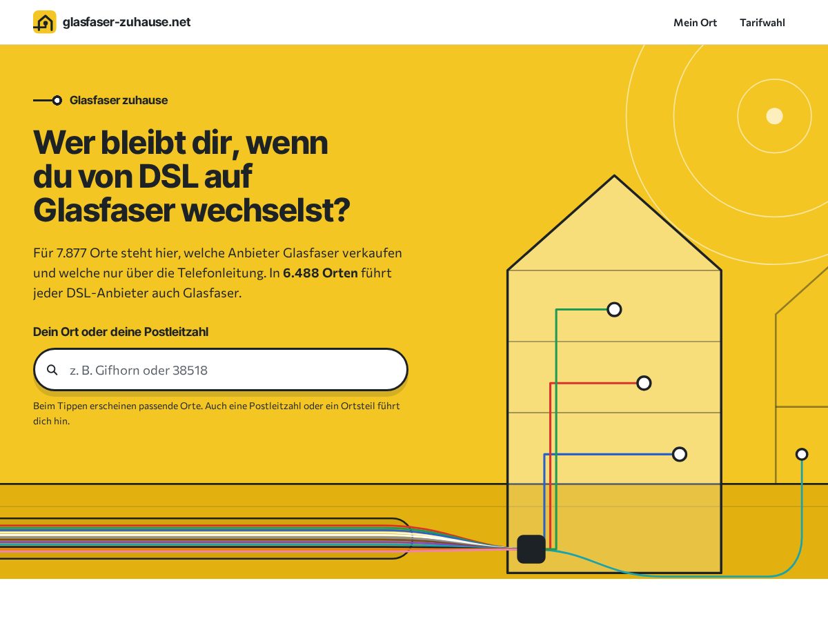 Landing-page snapshot of glasfaser-zuhause.net
