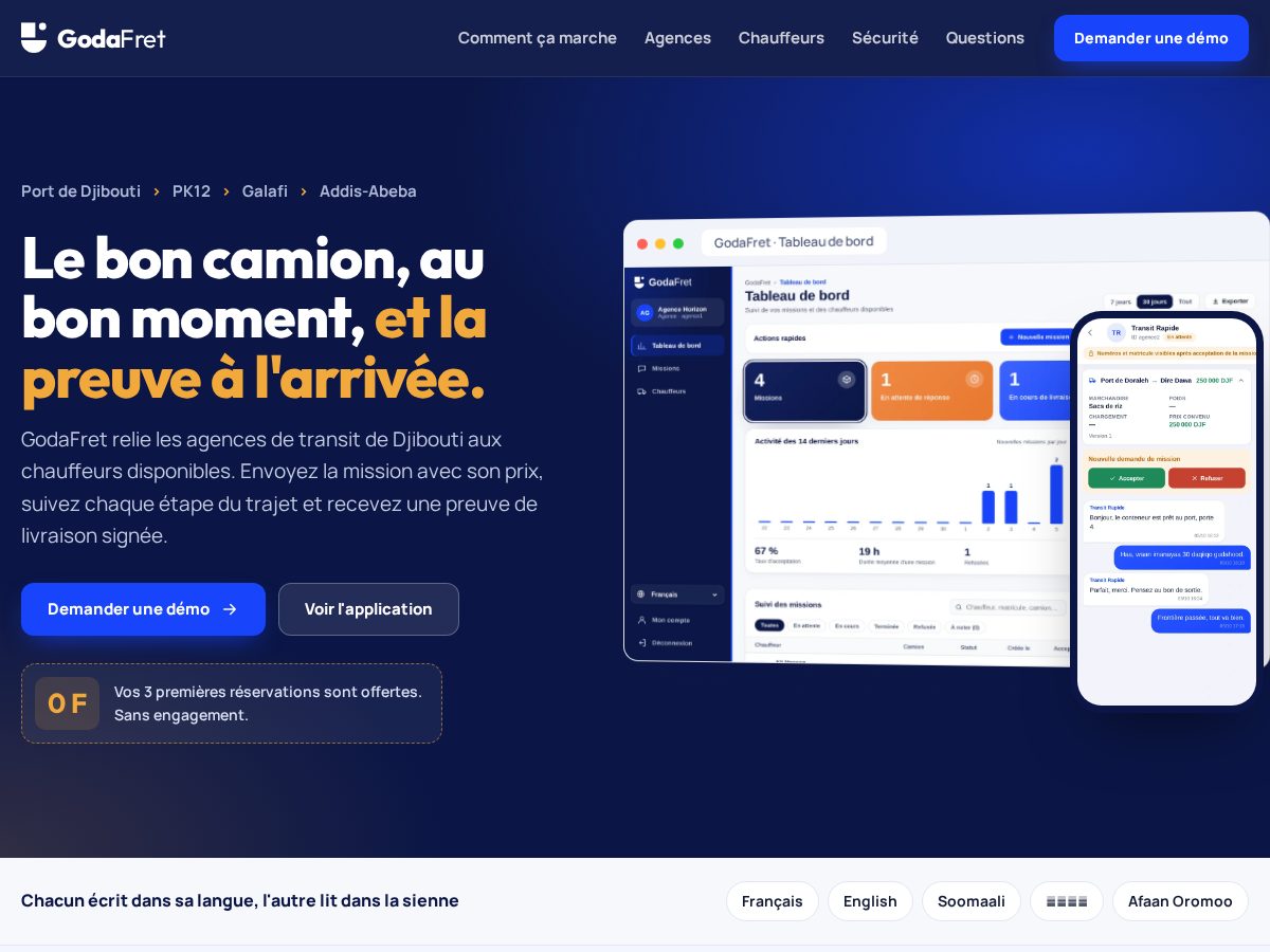 Landing-page snapshot of godafret.online