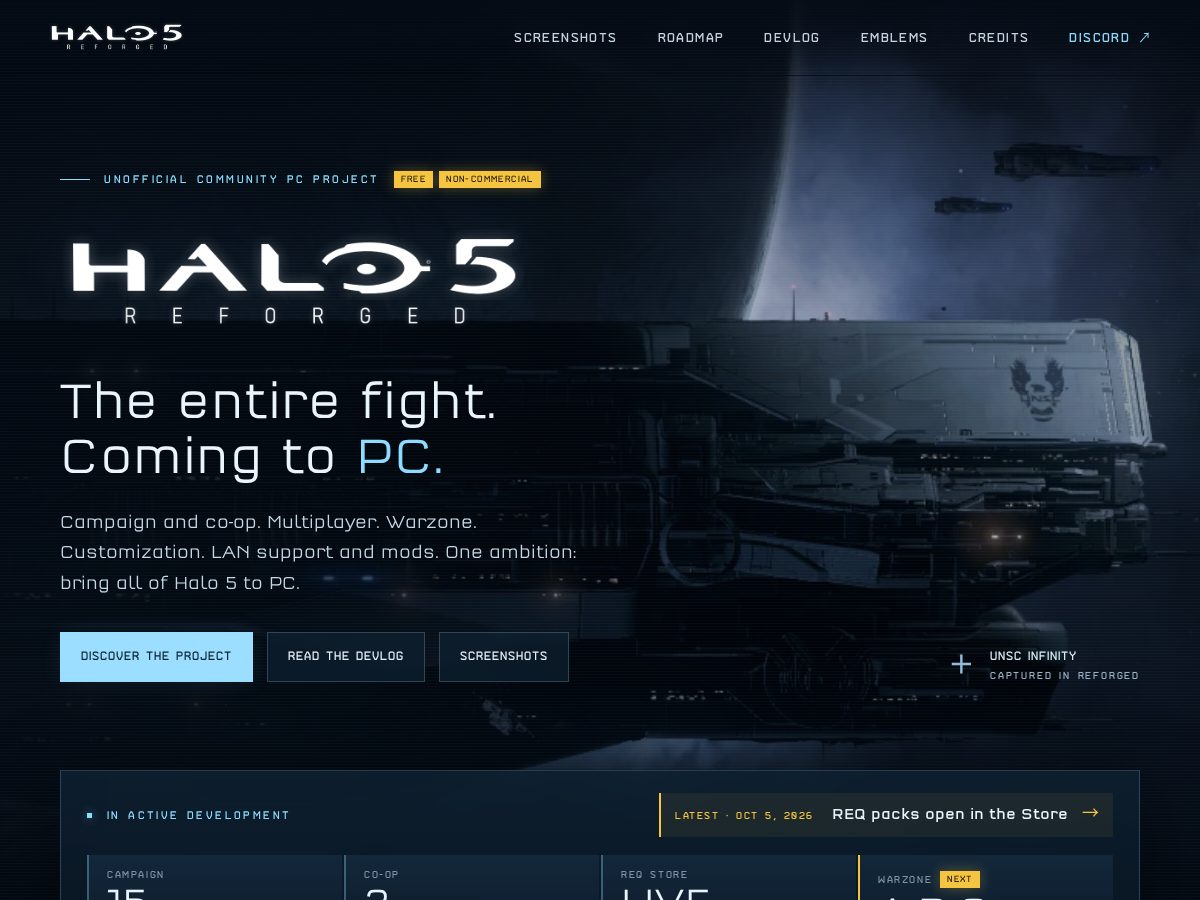 Landing-page snapshot of h5reforged.dev