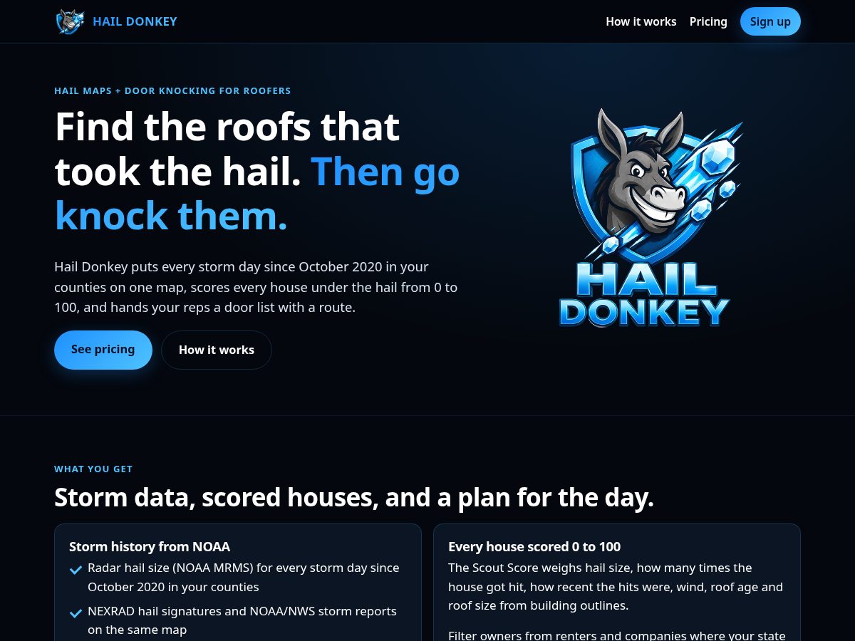 Landing-page snapshot of haildonkey.com