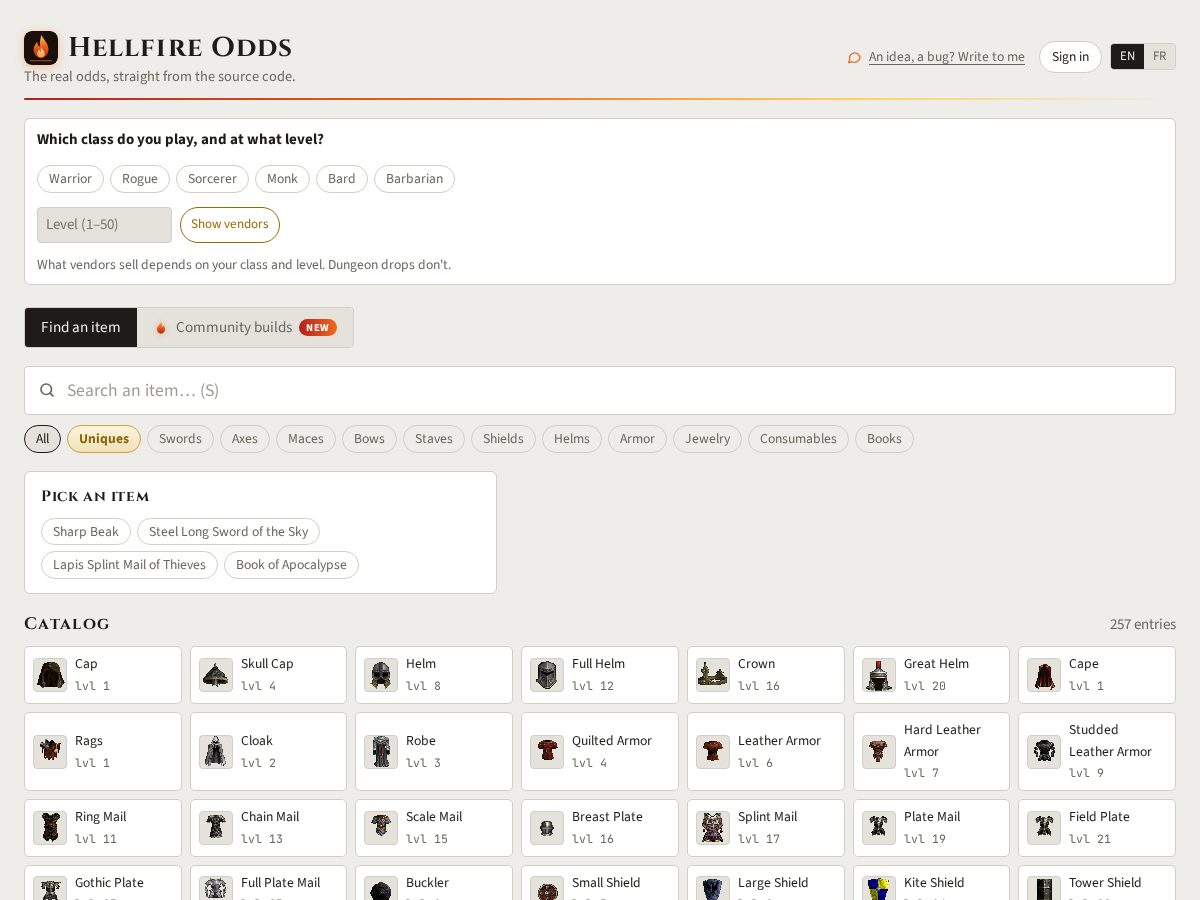 Landing-page snapshot of hellfireodds.com