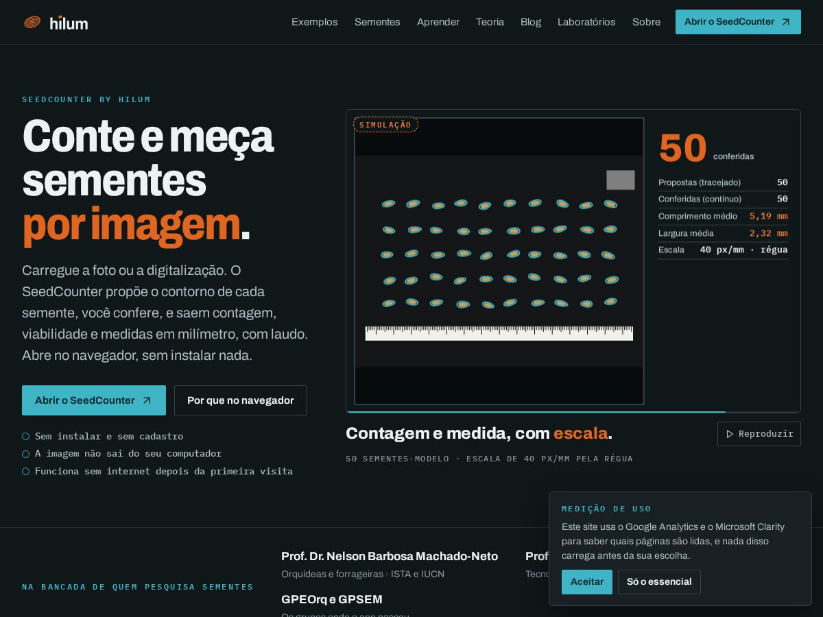 Landing-page snapshot of hilum.science