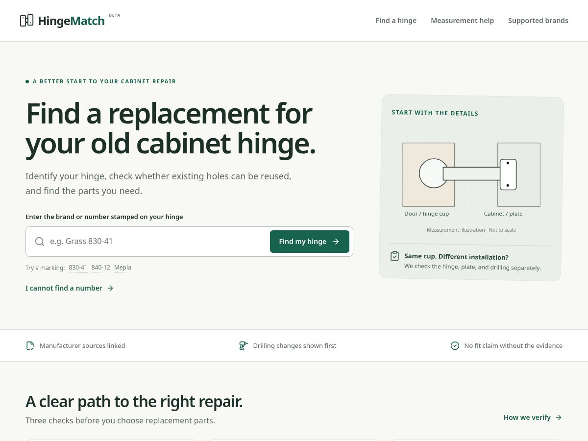 Landing-page snapshot of hingematch.com