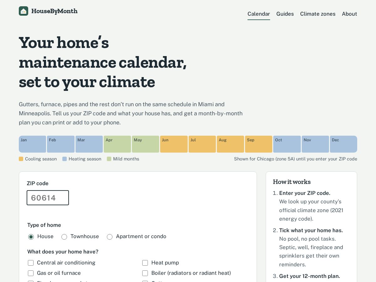 Landing-page snapshot of housebymonth.com
