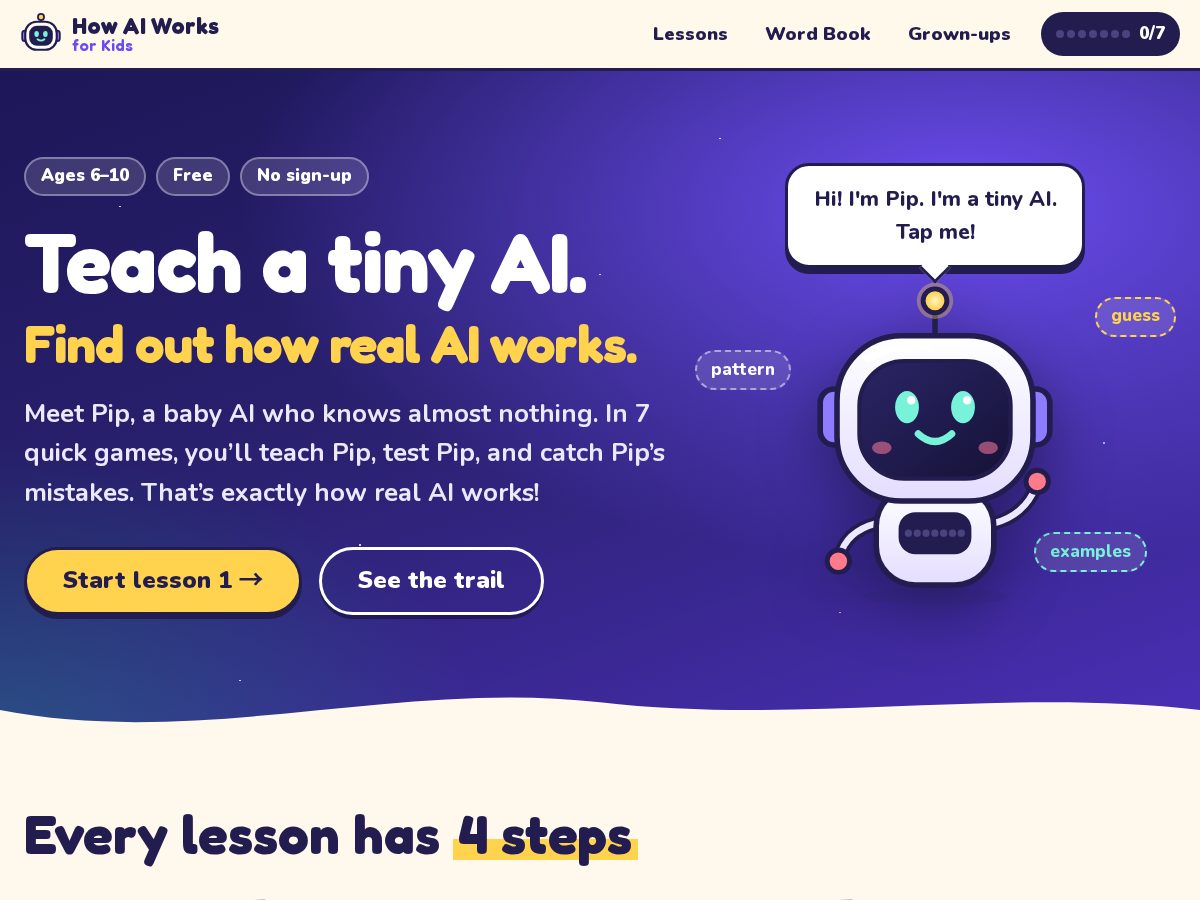 Landing-page snapshot of howaiworksforkids.com
