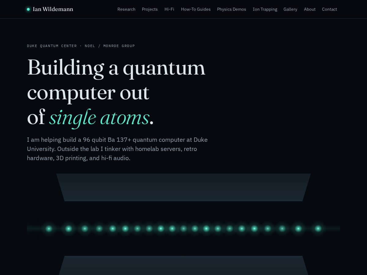 Landing-page snapshot of ianwildemann.com