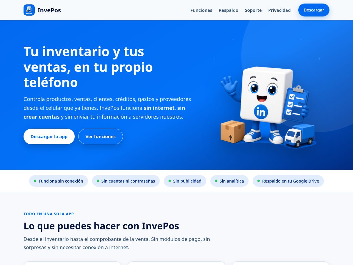 Landing-page snapshot of invepos.com
